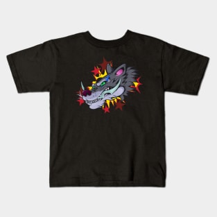 Dope wolf Gang mean face illustration Kids T-Shirt